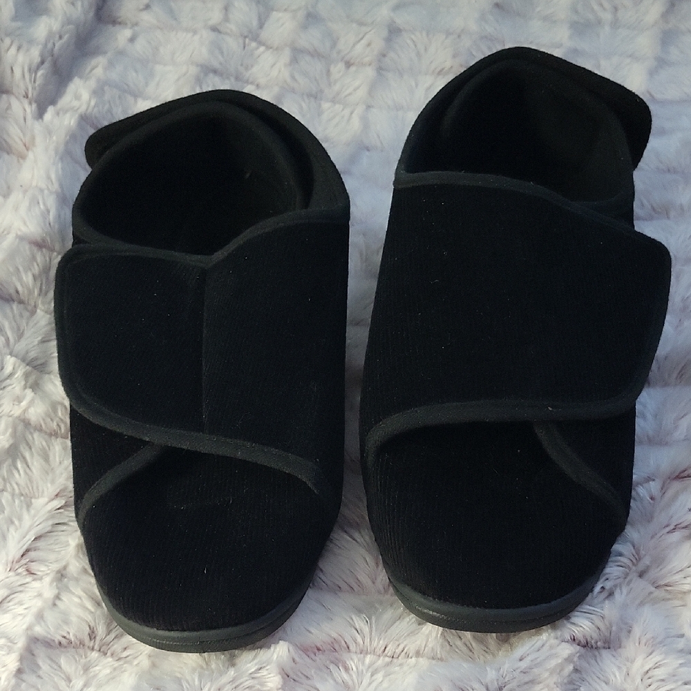 HomeTop Men's Corduroy Memory Foam Adjustable Indoor House Shoes Slippers Size13